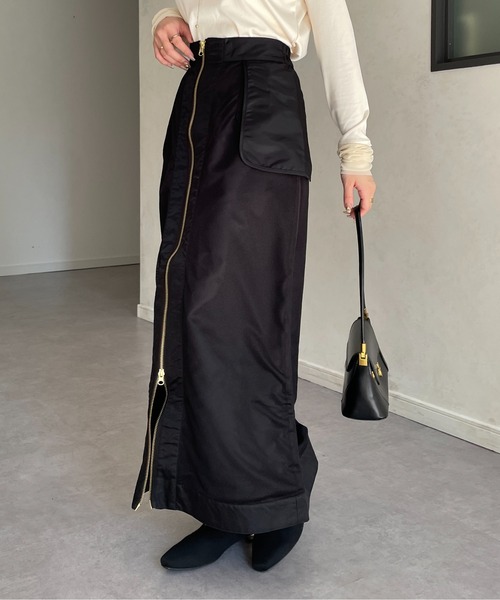 Thevon(ゼボン)の「メッシュドッキングミリタリーナロースカート(スカート・レディース・カーキ/ブラック・FREE)」の9枚目の写真