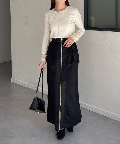 Thevon(ゼボン)の「メッシュドッキングミリタリーナロースカート(スカート・レディース・カーキ/ブラック・FREE)」の7枚目の写真