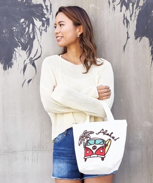 Kahiko（カヒコ）の「【Kahiko】ハワイアロハバッグ（トートバッグ・レディース・ブルー/ホワイト/ピンク/イエロー/オレンジ/ミント・FREE）」の12枚目の写真