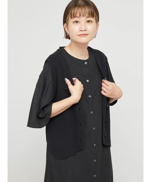 sm2rhythm（サマンサモスモスリズム）の「柄編みニットベスト（ベスト・レディース・キナリ/ベージュ/ブラック・F）」の18枚目の写真