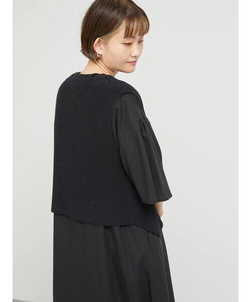 sm2rhythm（サマンサモスモスリズム）の「柄編みニットベスト（ベスト・レディース・キナリ/ベージュ/ブラック・F）」の19枚目の写真