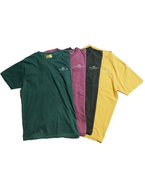 SALT&MUGS(ソルトアンドマグス)の「Old Logo Pkt Tee(Tシャツ/カットソー・メンズ・ブラック/イエロー/グリーン/バーガンディー・MEDIUM/LARGE/X-LARGE)」の5枚目の写真