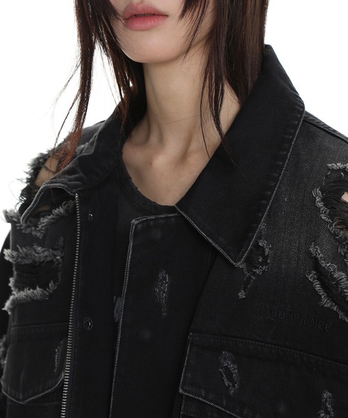 Masonprince 24ss オーバーサイズ ダメージ加工 デニムジャケット Masonprince 24ss オーバーサイズ ダメージ加工 デニムジャケット