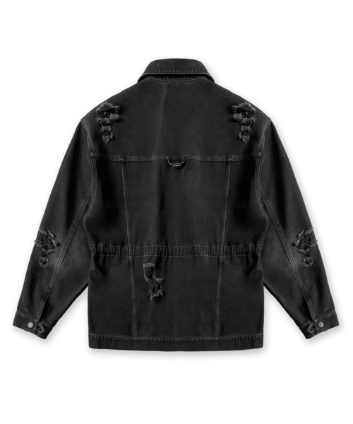 Ss♡様ブラック36ジャケット XTONZのXTT061 Vintage Washing Star Denim Hooded Zip-Up 全2色