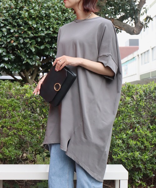 libelle more（リベル モア）の「《接触冷感》40双天竺コクーンワンピース（ワンピース・レディース・ダークベージュ/ブラック/グリーン/チャコールグレー/グレイッシュベージュ/パープル/オリーブ・L/M）」の3枚目の写真