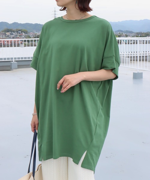 libelle more（リベル モア）の「《接触冷感》40双天竺コクーンワンピース（ワンピース・レディース・ダークベージュ/ブラック/グリーン/チャコールグレー/グレイッシュベージュ/パープル/オリーブ・L/M）」の6枚目の写真