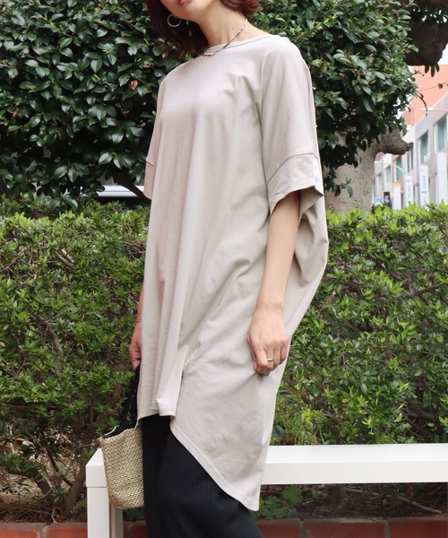 libelle more（リベル モア）の「《接触冷感》40双天竺コクーンワンピース（ワンピース・レディース・ダークベージュ/ブラック/グリーン/チャコールグレー/グレイッシュベージュ/パープル/オリーブ・L/M）」の18枚目の写真