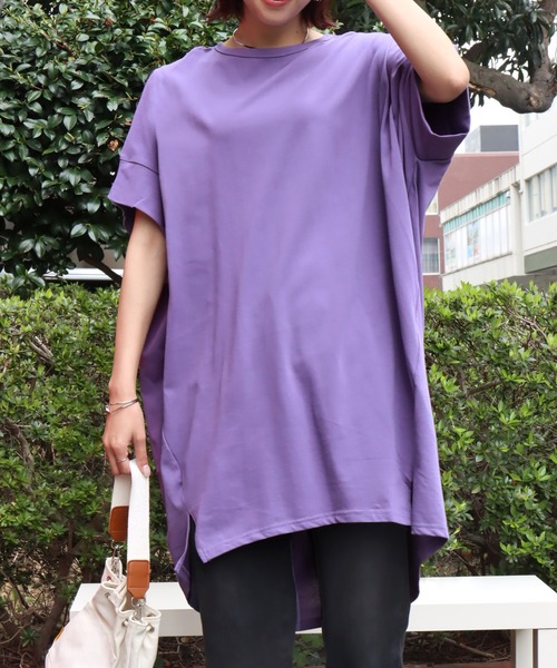 libelle more（リベル モア）の「《接触冷感》40双天竺コクーンワンピース（ワンピース・レディース・ダークベージュ/ブラック/グリーン/チャコールグレー/グレイッシュベージュ/パープル/オリーブ・L/M）」の11枚目の写真