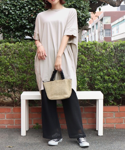 libelle more（リベル モア）の「《接触冷感》40双天竺コクーンワンピース（ワンピース・レディース・ダークベージュ/ブラック/グリーン/チャコールグレー/グレイッシュベージュ/パープル/オリーブ・L/M）」の14枚目の写真