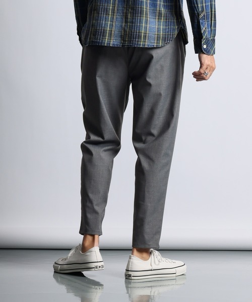 The DUFFER of ST.GEORGE（ザダファーオブセントジョージ）の「【WEB限定アイテム】WOOL LIKE EASY SLACKS：ウエストゴム ウールライク イージースラックス（スラックス・メンズ・グレー/ブラック・X-LARGE/LARGE/MEDIUM/SMALL）」の7枚目の写真