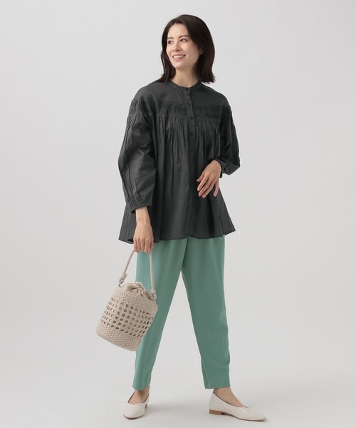 Elura（エルーラ）の「コットンボイルピンタックブラウス/995391（シャツ/ブラウス・レディース・ブラック/オフホワイト・FREE）」の6枚目の写真