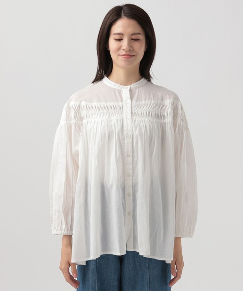 Elura（エルーラ）の「コットンボイルピンタックブラウス/995391（シャツ/ブラウス・レディース・ブラック/オフホワイト・FREE）」の7枚目の写真