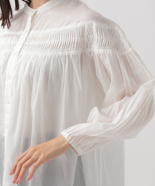 Elura（エルーラ）の「コットンボイルピンタックブラウス/995391（シャツ/ブラウス・レディース・ブラック/オフホワイト・FREE）」の11枚目の写真