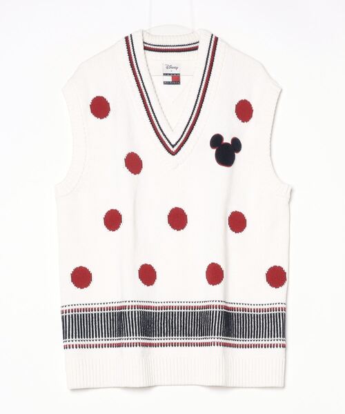 TOMMY HILFIGER(トミーヒルフィガー)の「TOMMYXDISNEY ポルカドットベスト(ベスト・メンズ・ホワイト・X-LARGE/MEDIUM/LARGE)」の1枚目の写真