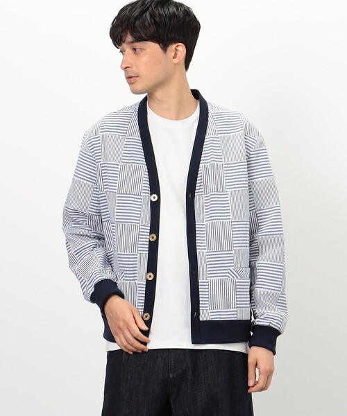 【セール】シアサッカー パッチワーク カーディガン（カーディガン/ボレロ）｜COMME CA COMMUNE（コムサコミューン）