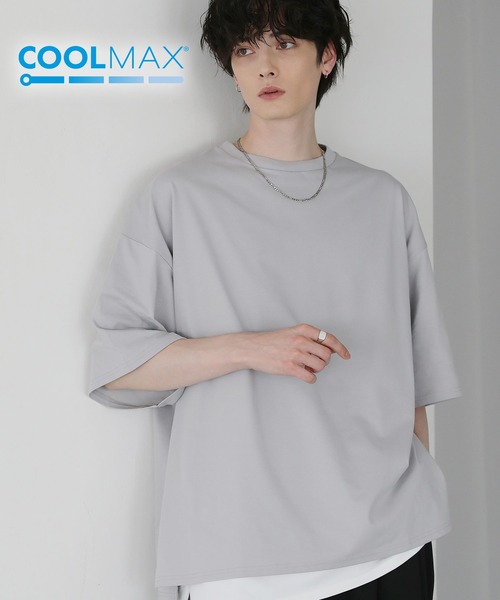 ASTRONOMY(アストロノミー)の「コットンミックスCOOLMAX(R)ビッグシルエットTシャツ(Tシャツ/カットソー・メンズ・ライトグレー/ホワイト/チャコール/ブラック/ホワイト系/ブルー・L/M/S/XL)」の4枚目の写真