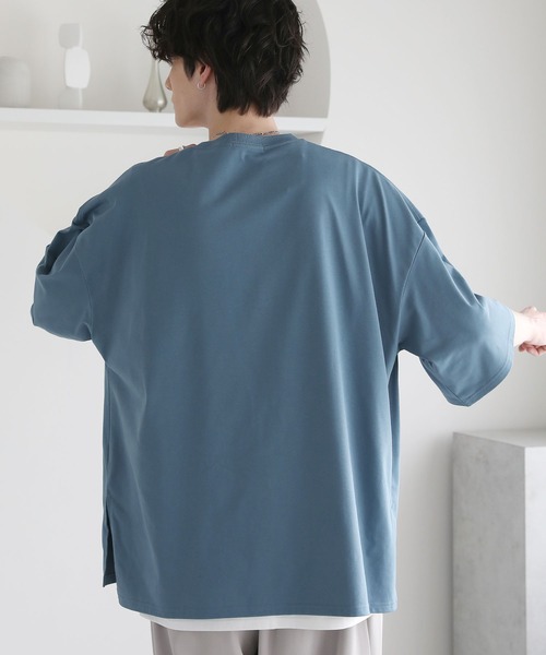 ASTRONOMY(アストロノミー)の「コットンミックスCOOLMAX(R)ビッグシルエットTシャツ(Tシャツ/カットソー・メンズ・ライトグレー/ホワイト/チャコール/ブラック/ホワイト系/ブルー・L/M/S/XL)」の11枚目の写真