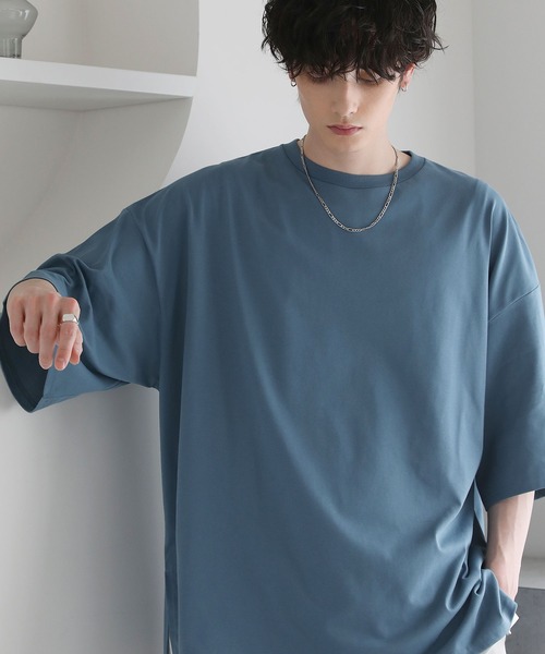 ASTRONOMY(アストロノミー)の「コットンミックスCOOLMAX(R)ビッグシルエットTシャツ(Tシャツ/カットソー・メンズ・ライトグレー/ホワイト/チャコール/ブラック/ホワイト系/ブルー・L/M/S/XL)」の12枚目の写真