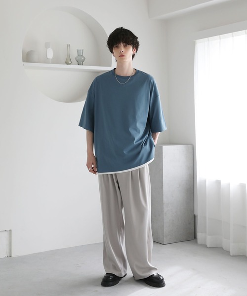 ASTRONOMY(アストロノミー)の「コットンミックスCOOLMAX(R)ビッグシルエットTシャツ(Tシャツ/カットソー・メンズ・ライトグレー/ホワイト/チャコール/ブラック/ホワイト系/ブルー・L/M/S/XL)」の14枚目の写真