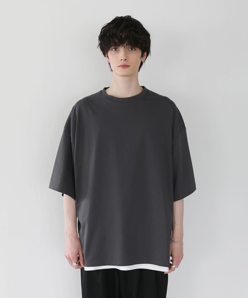 ASTRONOMY(アストロノミー)の「コットンミックスCOOLMAX(R)ビッグシルエットTシャツ(Tシャツ/カットソー・メンズ・ライトグレー/ホワイト/チャコール/ブラック/ホワイト系/ブルー・L/M/S/XL)」の17枚目の写真