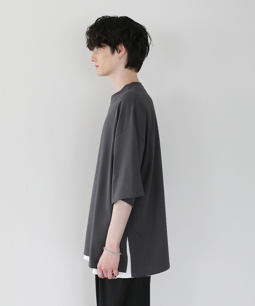 ASTRONOMY(アストロノミー)の「コットンミックスCOOLMAX(R)ビッグシルエットTシャツ(Tシャツ/カットソー・メンズ・ライトグレー/ホワイト/チャコール/ブラック/ホワイト系/ブルー・L/M/S/XL)」の18枚目の写真