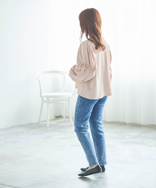 mil(ミル)の「【150㎝前後の小柄さんサイズ】キャンディスリーブブラウス(シャツ/ブラウス・レディース・アイボリー/モカ/ピンク・XS/S)」の10枚目の写真