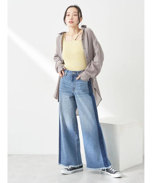 earth music&ecology(アースミュージックアンドエコロジー)の「シアーシャツ(シャツ/ブラウス・レディース・ピンク/ブラック/グレイッシュベージュ/オフホワイト/ブルー・FREE)」の12枚目の写真