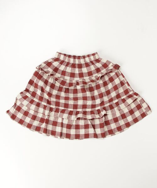 『Rylee＋Cru』RUFFLED MIDI SKIRT || RUBY PLAID