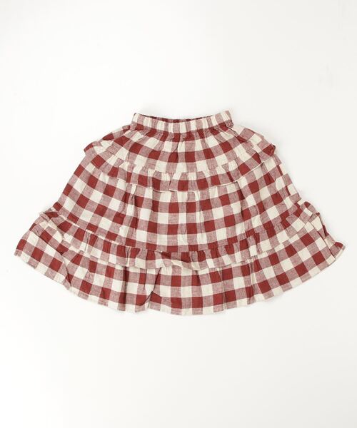『Rylee＋Cru』RUFFLED MIDI SKIRT || RUBY PLAID
