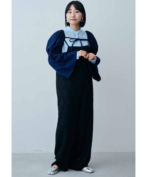 MEDE19F(メデジュウキュウ)の「MEDE19F コットンサッカー素材の袖だけボレロ(カーディガン/ボレロ・レディース・ネイビー/ブラック・LARGE/MEDIUM/XX-LARGE/X-LARGE)」の12枚目の写真