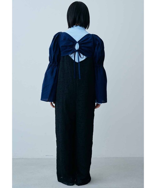 MEDE19F(メデジュウキュウ)の「MEDE19F コットンサッカー素材の袖だけボレロ(カーディガン/ボレロ・レディース・ネイビー/ブラック・LARGE/MEDIUM/XX-LARGE/X-LARGE)」の10枚目の写真