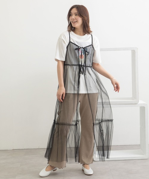 POU DOU DOU（プードゥドゥ）の「チュールティアードワンピース（ワンピース・レディース・グレー/ブラック/ピンク・3）」の4枚目の写真