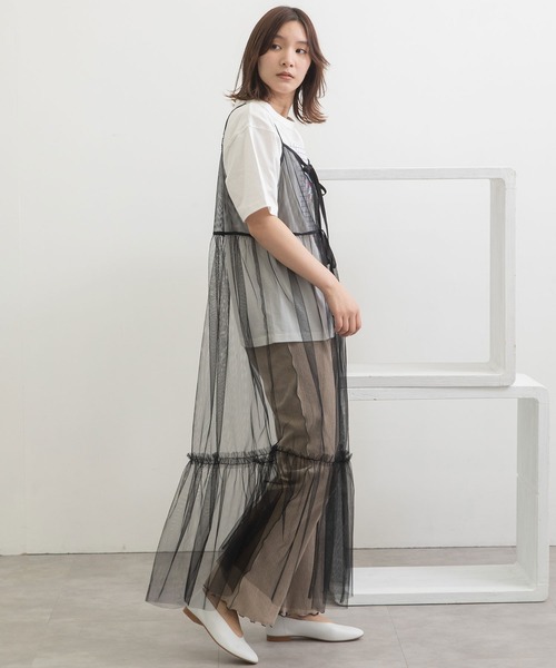 POU DOU DOU（プードゥドゥ）の「チュールティアードワンピース（ワンピース・レディース・グレー/ブラック/ピンク・3）」の6枚目の写真