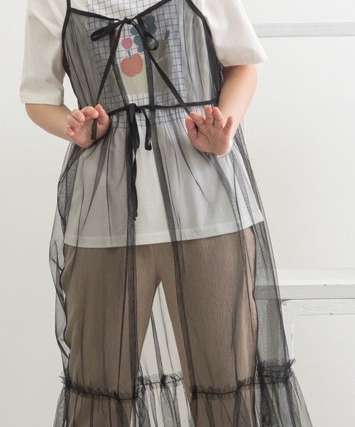 POU DOU DOU（プードゥドゥ）の「チュールティアードワンピース（ワンピース・レディース・グレー/ブラック/ピンク・3）」の11枚目の写真