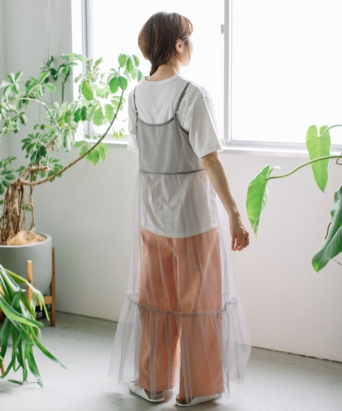 POU DOU DOU（プードゥドゥ）の「チュールティアードワンピース（ワンピース・レディース・グレー/ブラック/ピンク・3）」の13枚目の写真