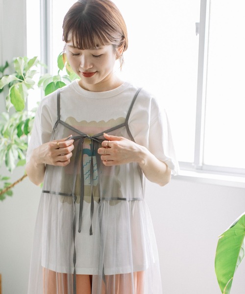 POU DOU DOU（プードゥドゥ）の「チュールティアードワンピース（ワンピース・レディース・グレー/ブラック/ピンク・3）」の14枚目の写真