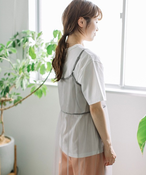 POU DOU DOU（プードゥドゥ）の「チュールティアードワンピース（ワンピース・レディース・グレー/ブラック/ピンク・3）」の15枚目の写真