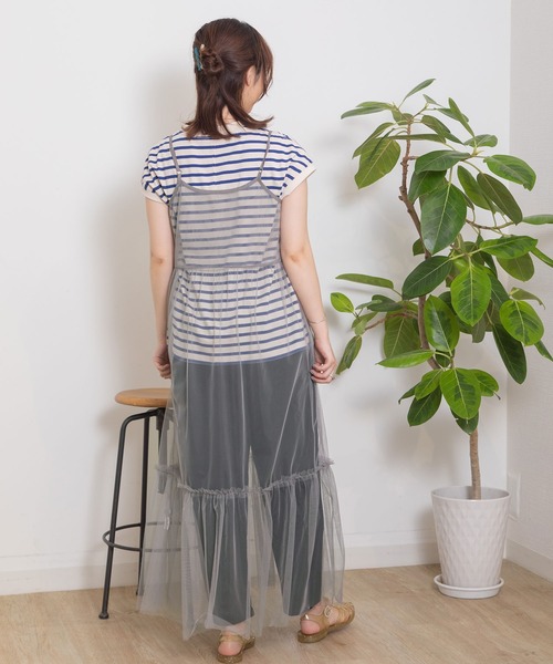 POU DOU DOU（プードゥドゥ）の「チュールティアードワンピース（ワンピース・レディース・グレー/ブラック/ピンク・3）」の18枚目の写真