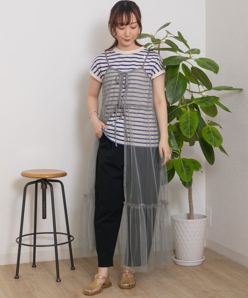 POU DOU DOU（プードゥドゥ）の「チュールティアードワンピース（ワンピース・レディース・グレー/ブラック/ピンク・3）」の19枚目の写真