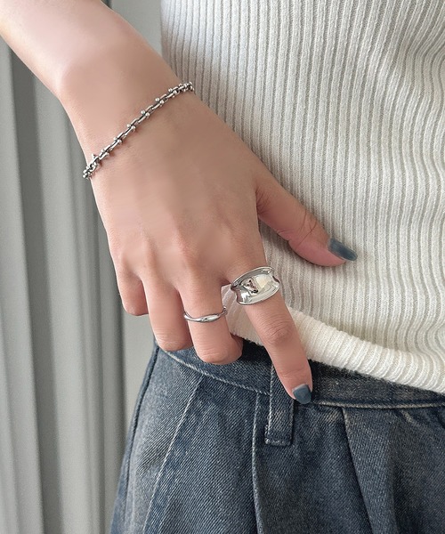 apres jour mignon(アプレジュールミニョン)の「【apresjour mignon×ARIAZ】ニュアンス2SETリング(リング・レディース・シルバー・ONESIZE)」の2枚目の写真