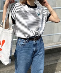 ハート&ロゴ刺繍 ラグランTシャツ