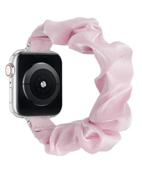 UNii(ユニー)の「シュシュループバンド Apple Watch バンド ベルト 41/40/38mm ふんわり かわいい アップルウォッチ(デジタル腕時計・レディース・ホワイト/ライトブルー/ライトグリーン/ライトイエロー/ライトピンク/シルバー・ONE SIZE/ONESIZE)」の5枚目の写真