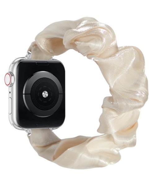 UNii(ユニー)の「シュシュループバンド Apple Watch バンド ベルト 41/40/38mm ふんわり かわいい アップルウォッチ(デジタル腕時計・レディース・ホワイト/ライトブルー/ライトグリーン/ライトイエロー/ライトピンク/シルバー・ONE SIZE/ONESIZE)」の3枚目の写真