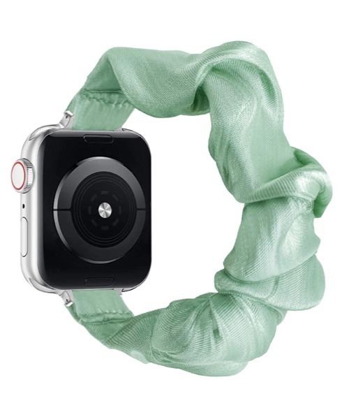 UNii(ユニー)の「シュシュループバンド Apple Watch バンド ベルト 41/40/38mm ふんわり かわいい アップルウォッチ(デジタル腕時計・レディース・ホワイト/ライトブルー/ライトグリーン/ライトイエロー/ライトピンク/シルバー・ONE SIZE/ONESIZE)」の1枚目の写真