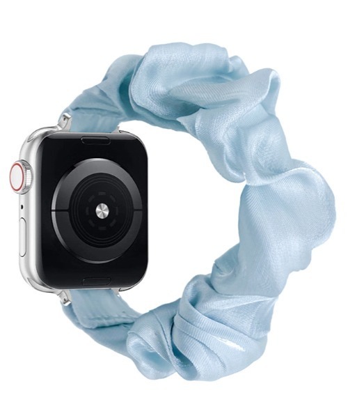 UNii(ユニー)の「シュシュループバンド Apple Watch バンド ベルト 41/40/38mm ふんわり かわいい アップルウォッチ(デジタル腕時計・レディース・ホワイト/ライトブルー/ライトグリーン/ライトイエロー/ライトピンク/シルバー・ONE SIZE/ONESIZE)」の4枚目の写真