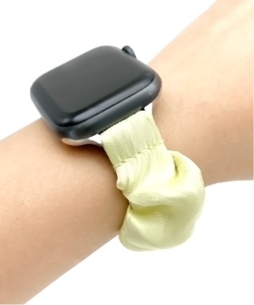UNii(ユニー)の「シュシュループバンド Apple Watch バンド ベルト 41/40/38mm ふんわり かわいい アップルウォッチ(デジタル腕時計・レディース・ホワイト/ライトブルー/ライトグリーン/ライトイエロー/ライトピンク/シルバー・ONE SIZE/ONESIZE)」の7枚目の写真