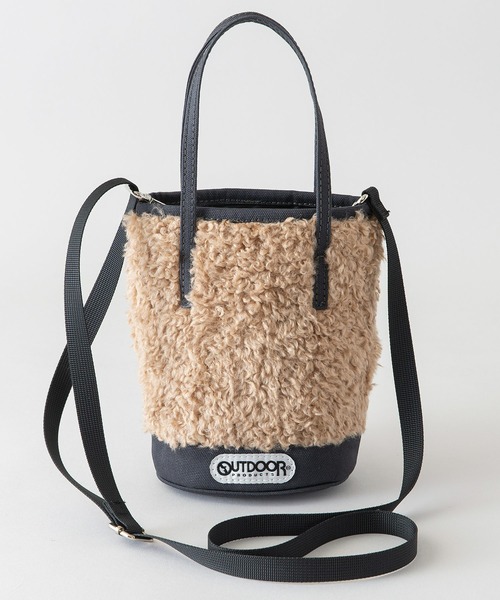 OUTDOOR PRODUCTS（アウトドアプロダクツ）の「OUTDOOR/アウトドア　ボアショルダーバッグ（ショルダーバッグ・レディース・ブラック/グレー/ベージュ・ONE SIZE）」の2枚目の写真