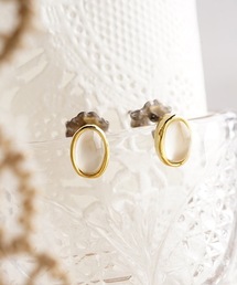 itam（アイタム）の「【itam】アイタム/ 天然石　NATURAL STONE オーバル ブラスピアス（ピアス（両耳用））」