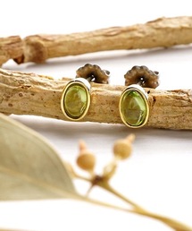 itam（アイタム）の「【itam】アイタム/ 天然石　NATURAL STONE オーバル ブラスピアス（ピアス（両耳用））」