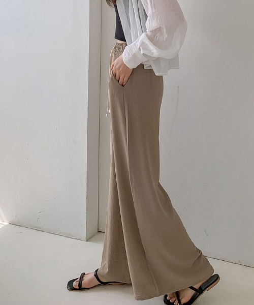 VIVID LADY(ビビッドレディー)の「夏ワイドパンツ レディース ボトムス(その他パンツ・レディース・ベージュ/ブラック/カーキ・FREE)」の5枚目の写真